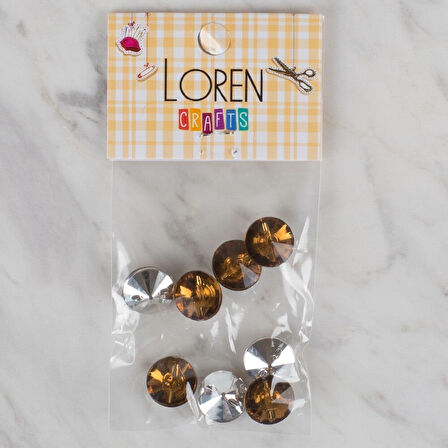 Loren Crafts kahverengi 8 li düğme - 208