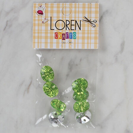 Loren Crafts yeşil 8 li düğme - 247