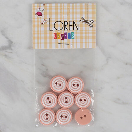 Loren Crafts yavruağzı 8 li yuvarlak düğme - 446