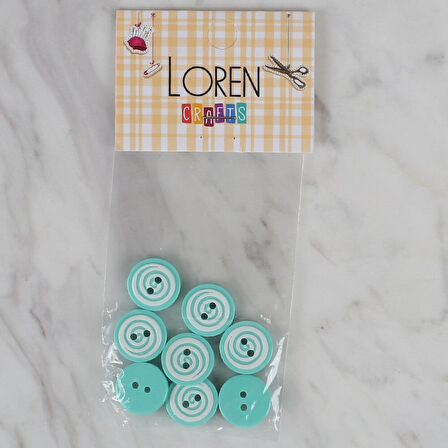 Loren Crafts yeşil 8 li yuvarlak düğme - 454