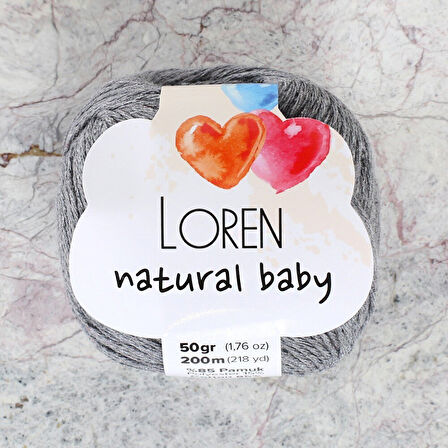 Loren Natural Baby Gri El Örgü İpi - R0042