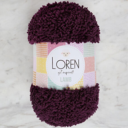 Loren Lamb Patlıcan Moru El Örgü İpi - R015