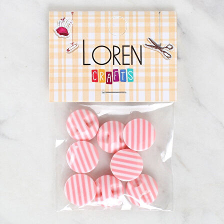 Loren Crafts 8'li Desenli Düğme - 1105