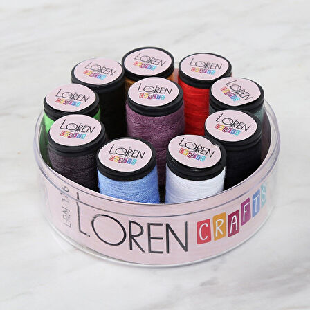 Loren Crafts Dikiş İpliği Seti Büyük 10 Renk LRN -