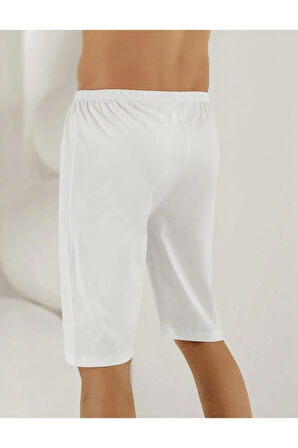 Penye Süprem Paçalı Boxer Beyaz Me018