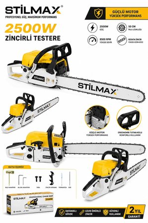 ST9200 Benzinli Ağaç Odun Dal Kesme Makinesi Motorlu Testere Zincirli Ağaç Kesme + Balta