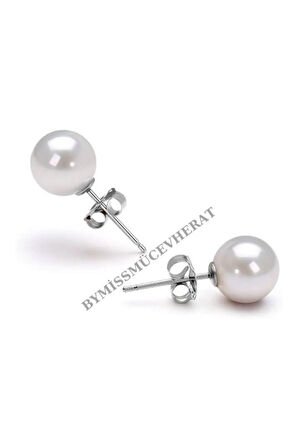 925 Ayar Gümüş Kadın Inci Küpe 10 Mm