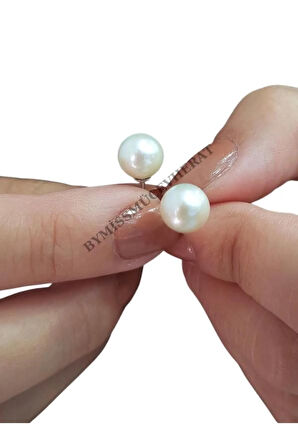 925 Ayar Gümüş Kadın Inci Küpe 8 Mm