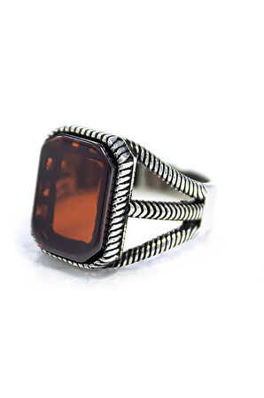 925 Ayar Gümüş Kafes Model Kırmızı Zirkon Taşlı Yüzük Mıssyzk23