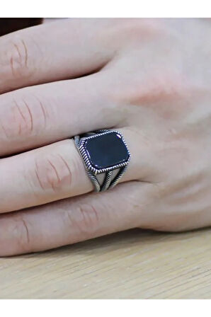 925 Ayar Gümüş Pençe Model Oniks Taşlı Yüzük