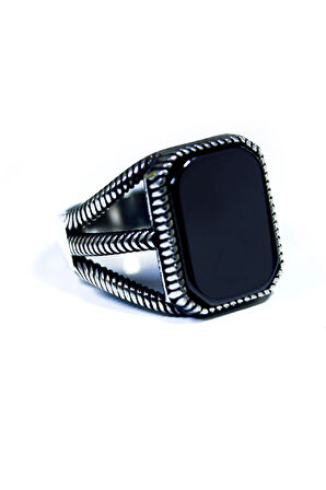 925 Ayar Gümüş Pençe Model Oniks Taşlı Yüzük