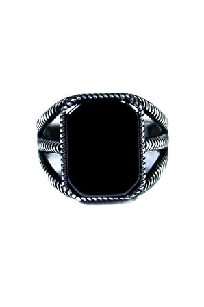 925 Ayar Gümüş Pençe Model Oniks Taşlı Yüzük