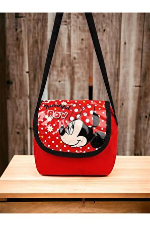 Çocuk Süs Çantası Kırmızı Minnie Mouse Mickey Mouse STA-5100