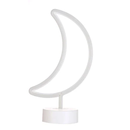 Sylar Dekoratif Pilli Ay Tasarımlı 3D Neon Led Masa Ve Gece Lambası
