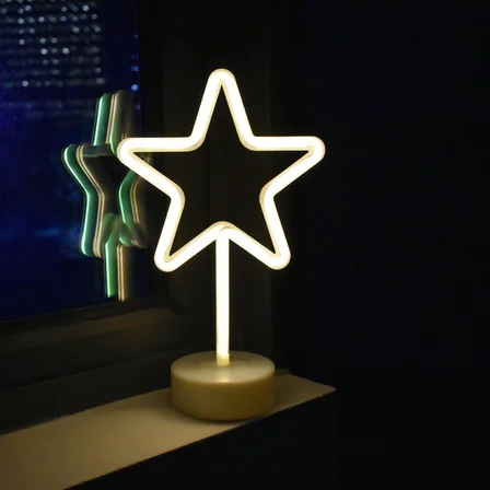 Sylar Yıldız Tasarımlı Neon Led Masa Ve Gece Lambası Dekoratif Işık