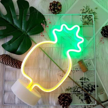 Sylar Dekoratif Ananaslı Neon Led Masa Ve Gece Lambası Hediyelik Lamba