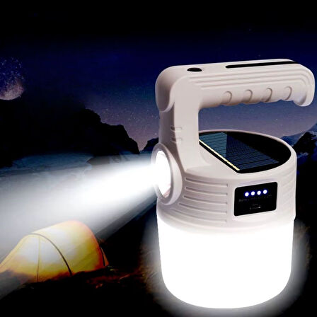 Sylar LED Güneş Enerjili Kamp Lambası–2000 Lümen Süper Parlak, 5 Aydınlatma Modlu,USB ile Şarj Edilebilir Dış Mekan,Asılabilir Torch El Feneri