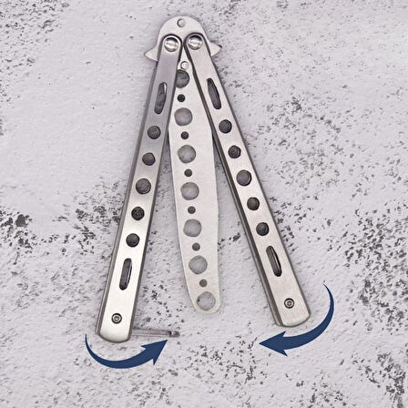 Sylar Gri Katlanabilir Paslanmaz Çelik Kelebek Bıçak Tarak Sakal Bıyık Fırçası Profesyonel Saç Kesimi İçin Tarak