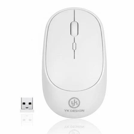 Sylar Beyaz Renkli Ergonomik Sessiz Kablosuz Mouse – USB Alıcılı, Ofis ve Oyun İçin Konforlu Bilgisayar Faresi MS6310