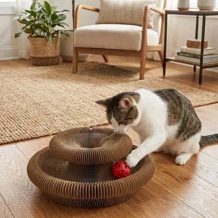 Akordiyon Karton Kedi Tırmalama Oyuncağı – Mıknatıslı Katlanabilir Etkileşimli Kedi Oyuncağı,Pençe Tahtası