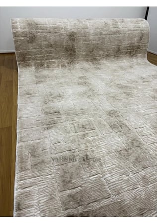 Aksu Stan Kaymaz Tabanlı Kesme Kabartmalı Salon Koridor Mutfak Yıkanabilir Hali bej