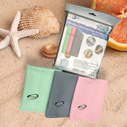 Sylar  İz Bırakmayan Mikrofiber Temizlik Bezi 3'lü Set Cam ve Ayna Silme Toz Alma Temizlik Bezi