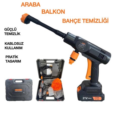 STAR-EL Yeni Çift Akü Şarjlı Yüksek Basınçlı Oto Araba Bahçe Halı Yıkama Ve Temizleme Tabancası Makinesi