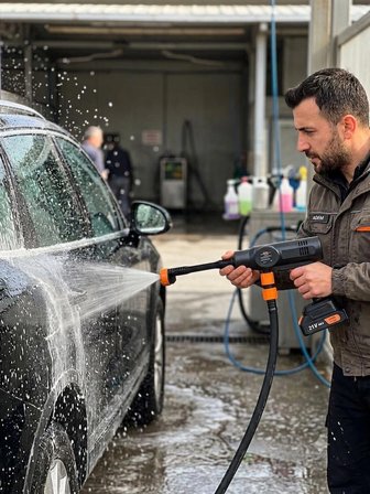 STAR-EL Yeni Çift Akü Şarjlı Yüksek Basınçlı Oto Araba Bahçe Halı Yıkama Ve Temizleme Tabancası Makinesi