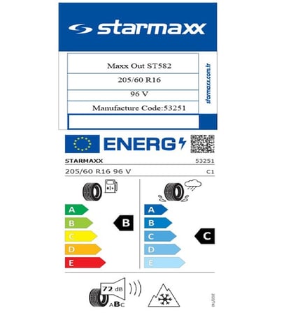 Starmaxx 205/60 R16 TL 96V REINF. MAXX OUT ST582 Oto 4 Mevsim Lastiği (Üretim Tarihi:2026)
