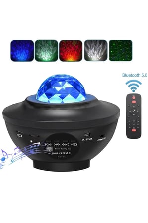 Projektör Gece Lambası Bluetooth Hoparlör Yıldız Tavan Projektörü Lazer Işıklı Gece Parti Lambası