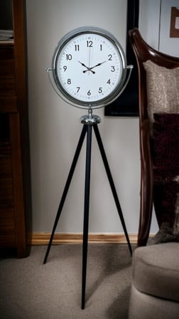 Krom Standart Tripod Ayaklı Saat
