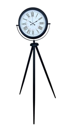 Siyah Roma Rakamlı Lüks Tasarım Tripod Ayaklı Saat