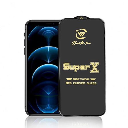 Iphone 14 Pro Super X Kavisli Ekran Koruyucu Kırılmaz Cam Ultra Kalınlık 0.4mm