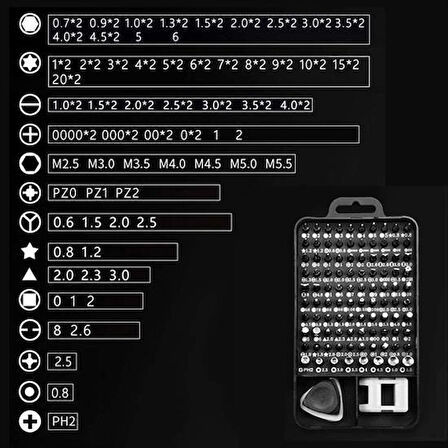 Sylar 115 in 1 Hassas Tornavida Onarım Alet Manyetik Sürücü Kitli Elektronik Hassas Tornavida Seti