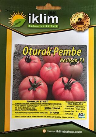 OTURAK PEMBE DOMATES TOHUMU (NESLİŞAH F1) 10 ADET TOHUM