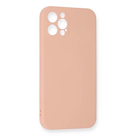 İphone 12 Pro Max Kılıf Nano İçi Kadife Silikon - Pudra