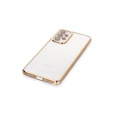 Samsung Galaxy A73 5g Kılıf Razer Lensli Silikon - Gold