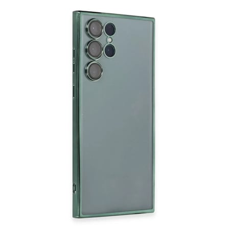 Samsung Galaxy S22 Ultra Kılıf Razer Lensli Silikon - Yeşil