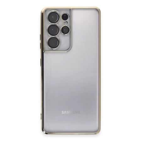 Samsung Galaxy S21 Ultra Kılıf Razer Lensli Silikon - Gold