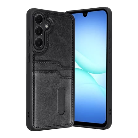 Samsung Galaxy A37 5g Sara Kartvizitli Deri Kılıf - Siyah