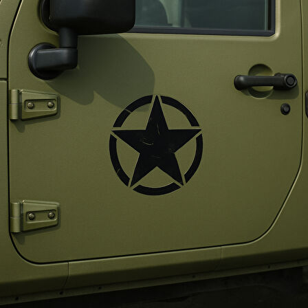 Army Star Askeri Yıldız Oto Sticker Siyah 27x27cm