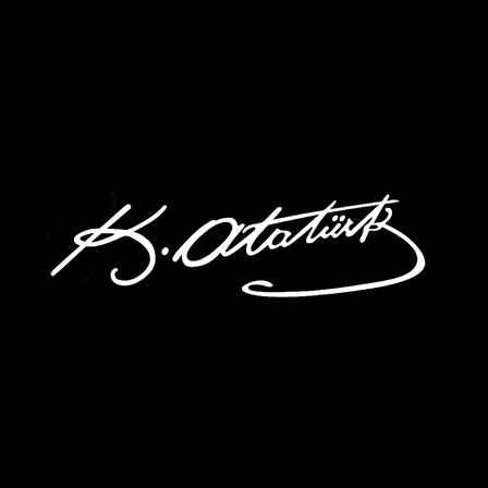 K.Atatürk İmzalı Oto Sticker Küçük Beyaz 14x4cm