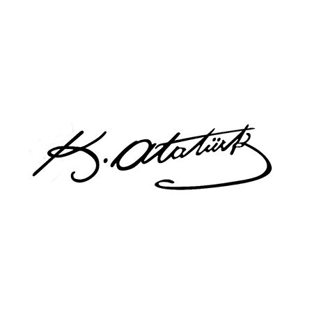 K.Atatürk İmzalı Oto Sticker Küçük Siyah 14x4cm