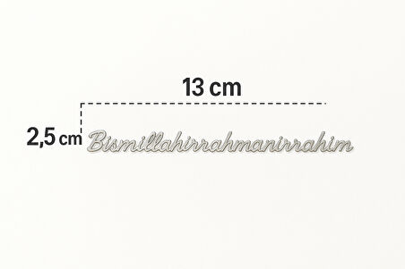 Bismillahirrahmanirrahim  Metal Oto Sticker Krom 13 cm