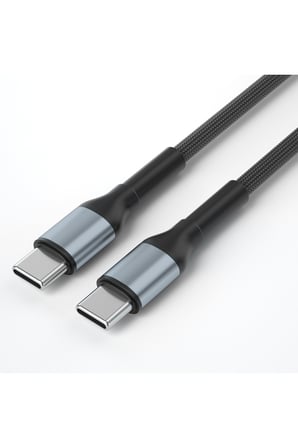 60W PD 3A Type-C to Type-C Naylon Örgülü Hızlı Şarj ve Data Kablosu