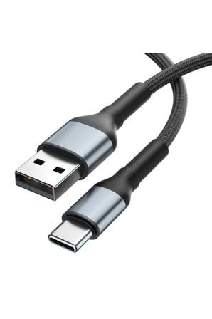 USB-A to Type-C Örgülü Hızlı Şarj ve Data Kablosu
