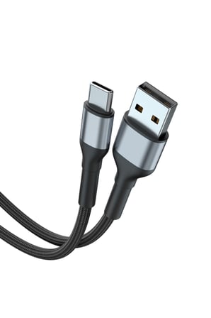 USB-A to Type-C Örgülü Hızlı Şarj ve Data Kablosu