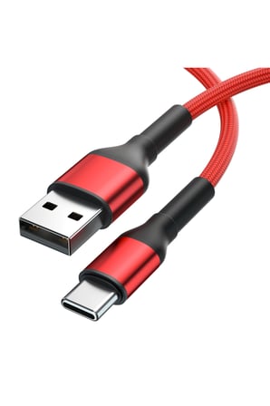 USB-A to Type-C Örgülü Hızlı Şarj ve Data Kablosu