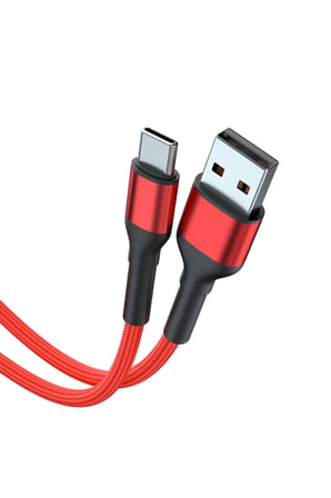 USB-A to Type-C Örgülü Hızlı Şarj ve Data Kablosu