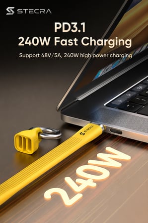 240W 40Gbps 8K Type-C to Type-C Anahtarlık Hızlı Şarj ve Data Kablosu 13 cm